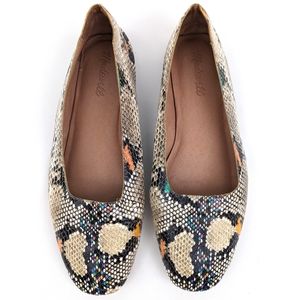 Madewell The Cory Snakeskin Embossed Flats Faux Leather Skimmers Multicolor  8.5